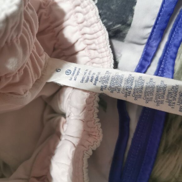 Lululemon Athletica White and Blue Athletic Shorts Retro Design - Picture 7 of 11